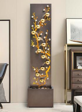 流水摆件循环水生财客厅电视柜旁边办公室玄关轻奢水景观新居开业