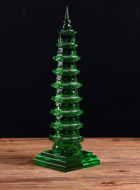 水晶文昌塔十三13层办公室书房学生桌家用摆件金榜题名九9层蓝色
