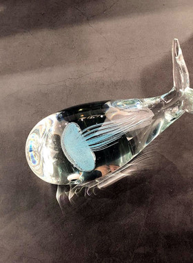 淄博特产琉璃鲸鱼动物艺术装饰摆件送男女生创意生日礼物高级小众