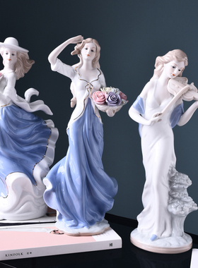 优选欧式酒柜电视柜装饰品工艺品家居饰品小摆设陶瓷雕塑摆件西洋