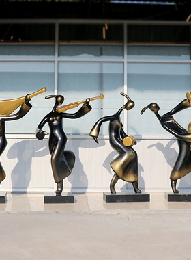 优选玻璃钢音乐人物抽象雕塑园林景观户外雕塑花园庭院办公室内大