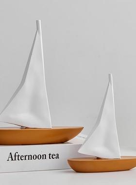 一帆风顺帆船摆件轻奢高档客厅酒柜电视柜家居软装饰品小众高级感