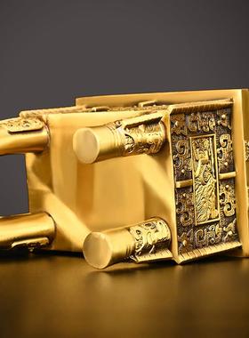 铜鼎摆件纯铜鼎盛千秋四方鼎家居玄关大号双龙鼎办公室门店聚财鼎