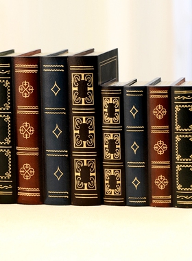 精选欧式复古钥匙收纳书盒道具假书办公室装饰摆件样板间仿真书工