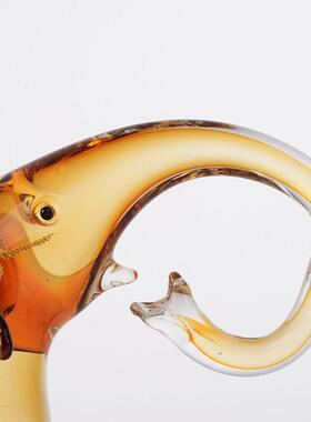 吉象如意轻奢高级感琉璃客厅大象摆件一对玄关家居装饰艺术品