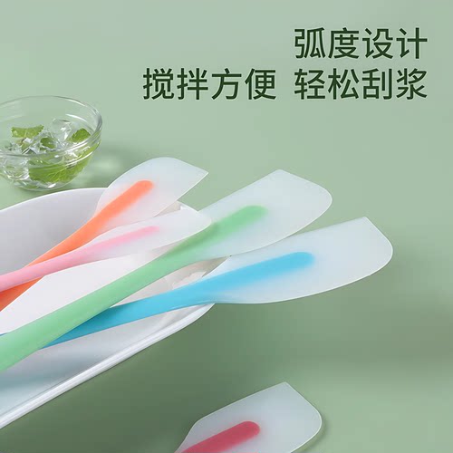 硅胶刮刀一体式半透明食品级奶油蛋糕抹刀搅拌刮铲刀厨房烘焙工具 - 图0