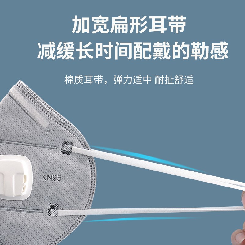 安美尚kn95活性炭口罩 防有机气体装修异味防飞沫粉尘A9541V 25只 - 图2