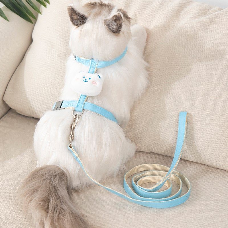 猫咪牵引绳工字型外出专用小猫幼猫遛猫绳可调节可爱背心防走丢,淘宝优惠券,粉丝福利购,淘宝优惠卷