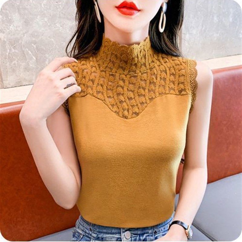 打底衫德绒澳绒秋冬加厚保暖背心女蕾丝拼接无袖背心女保暖上衣潮,淘宝优惠券,粉丝福利购,淘宝优惠卷