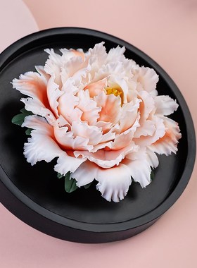 优选东方泥土《花开富贵》手工牡丹陶瓷花香薰摆件客厅办公室车载