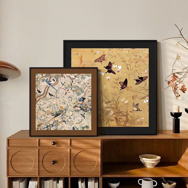 优选法式复古客厅装饰画新中式花鸟卧室壁画中古风葫芦沙发背景墙,淘宝优惠券,粉丝福利购,淘宝优惠卷