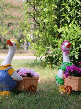 优选户外园林卡通鸡鸭花缸动物花盆雕塑庭院别墅花园小区景观装饰