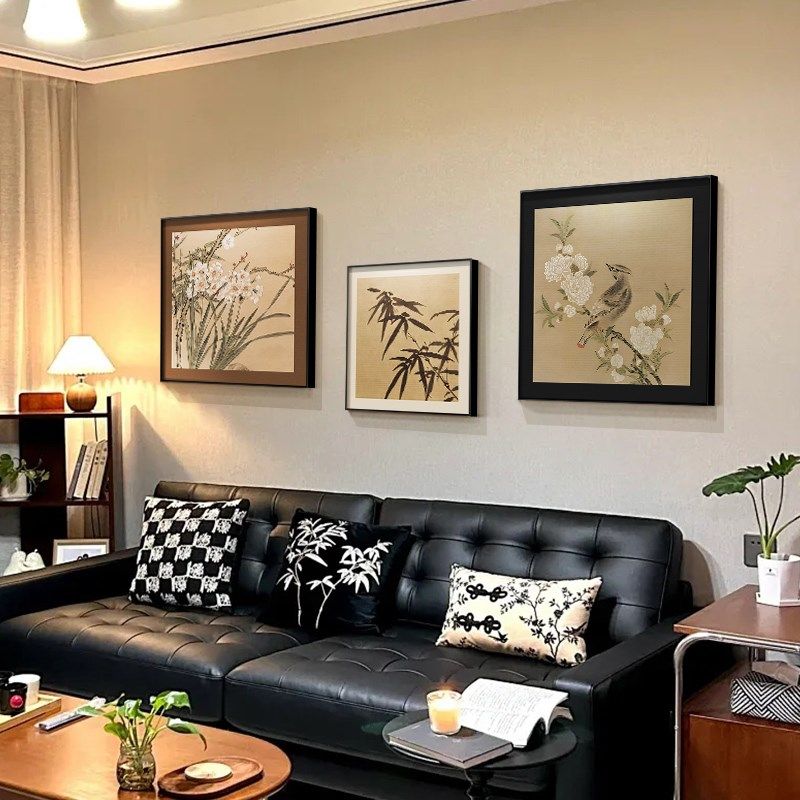 优选法式复古客厅装饰画新中式花鸟卧室壁画中古风葫芦沙发背景墙,淘宝优惠券,粉丝福利购,淘宝优惠卷