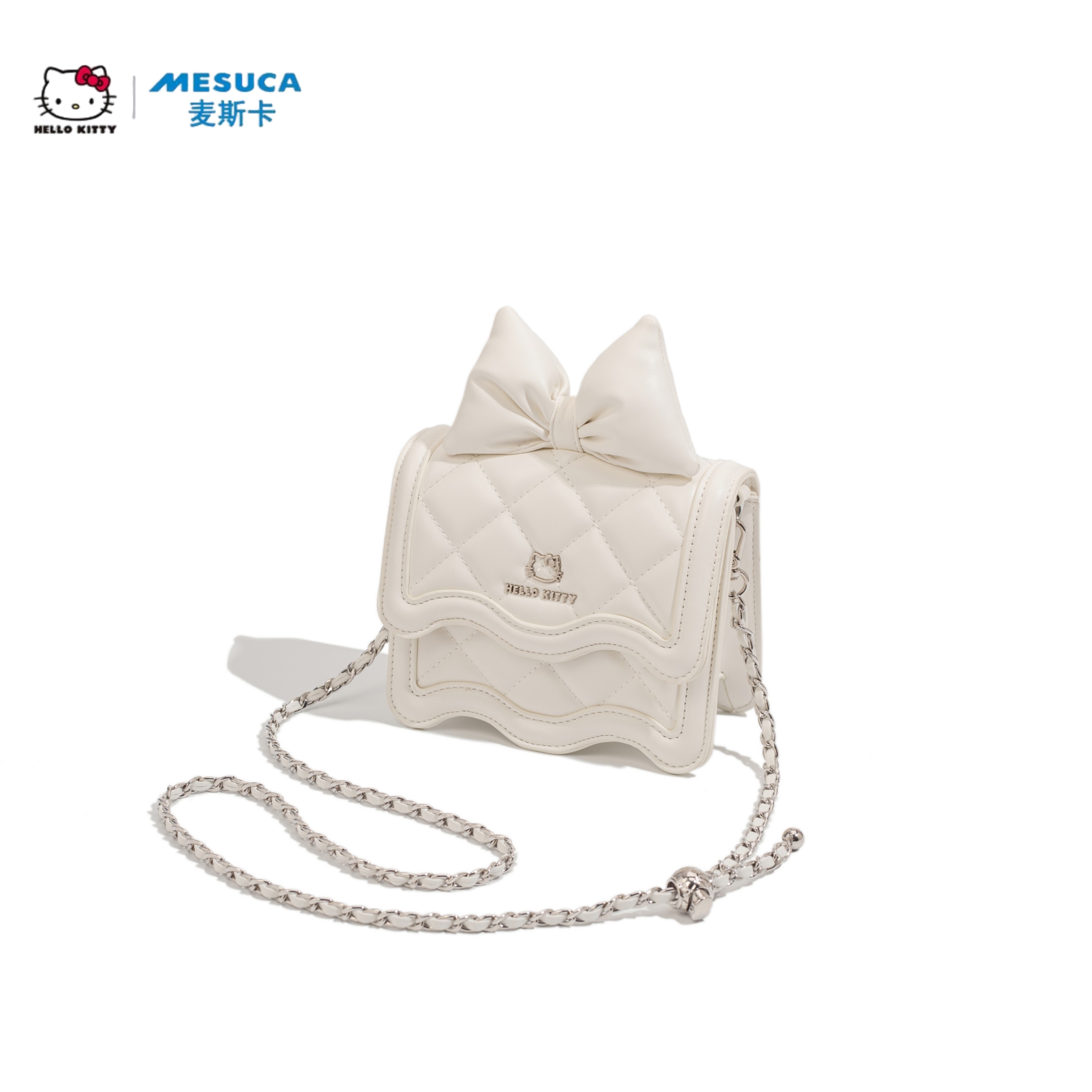 三丽鸥HelloKitty小方包女菱格链条单肩包包女小香风蝴蝶结斜挎包,淘宝优惠券,粉丝福利购,淘宝优惠卷