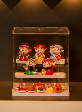 五路财神爷各路神仙家居书柜玄关装饰摆件家用全套展示架礼品摆设