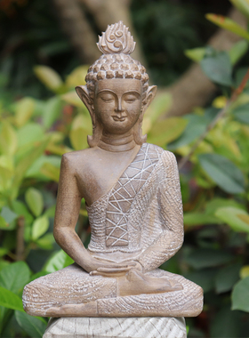 禅意佛像佛祖摆件新中式花园庭院鱼缸造景装饰桌面佛头释迦牟尼