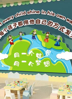 幼儿园环创主题墙面成品托管班中心机构文化装饰走廊教室形象布置