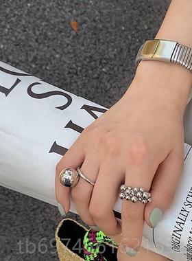 新款网红博主同镯风款银色手表链小众高级淡复古气质手环冷简约手