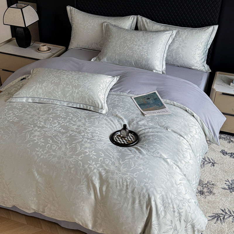 HD金丝银线四件套新款奢华宋锦缎大提花床上用品温暖柔好睡眠