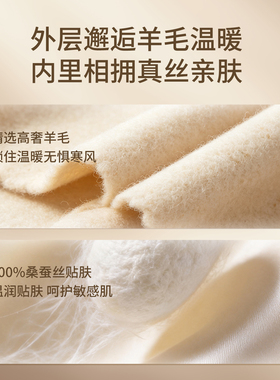 敬蚕100%桑蚕丝羊毛保暖口罩防寒