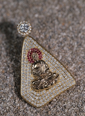 迟锐蓝毗尼吊坠