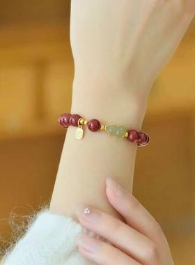 女士新款手炼朱砂福禄吉祥开运本命年平安纳福气质覆古优雅串珠