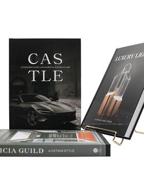 北欧简约现代样板房装饰外文真书时尚家居酒店书柜摆件英文仿真书