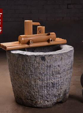 旧石器碓窝石臼家用老式捣米臼石缸石盆鱼缸花盆庭院摆件仿古装饰