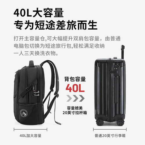 十字勋章瑞军士刀双肩包防盗电脑背包通勤出差旅行大容量男生书包 - 图1