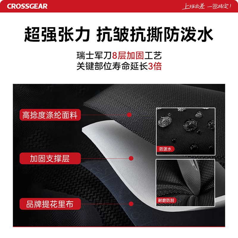 CROSSGEAR十字勋章瑞军士刀减负双肩包通勤旅行大容量电脑背包男,淘宝优惠券,粉丝福利购,淘宝优惠卷