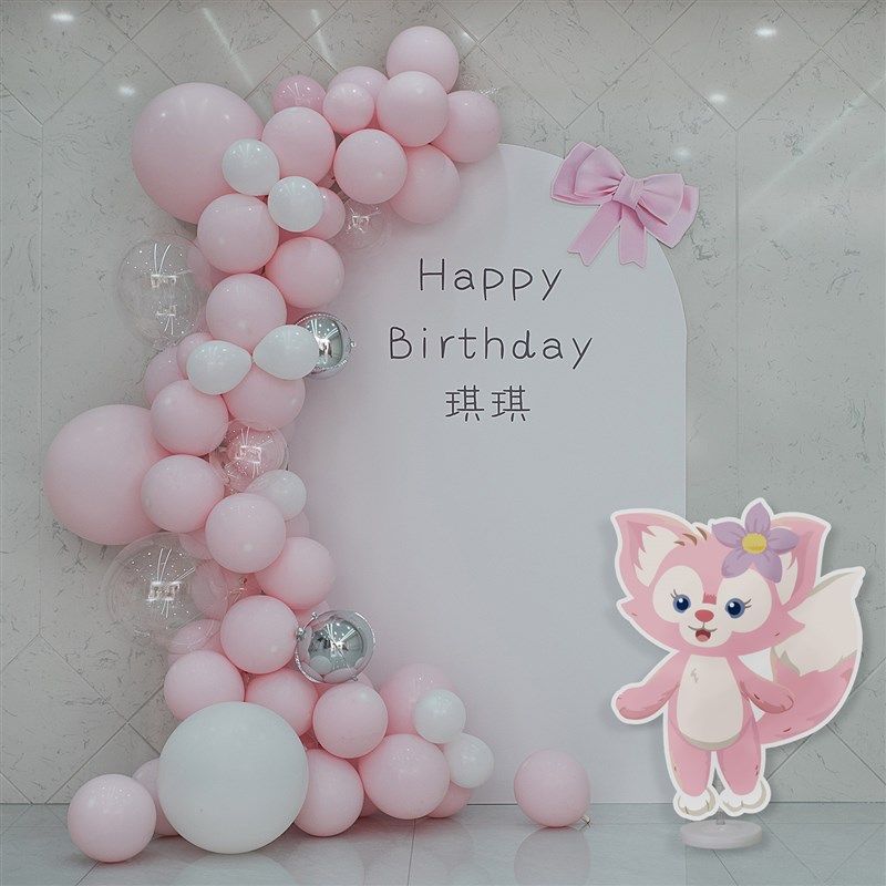 女孩一周岁生日布置场景宝宝满月百日宴粉色气球装饰kt板定制套餐,淘宝优惠券,粉丝福利购,淘宝优惠卷
