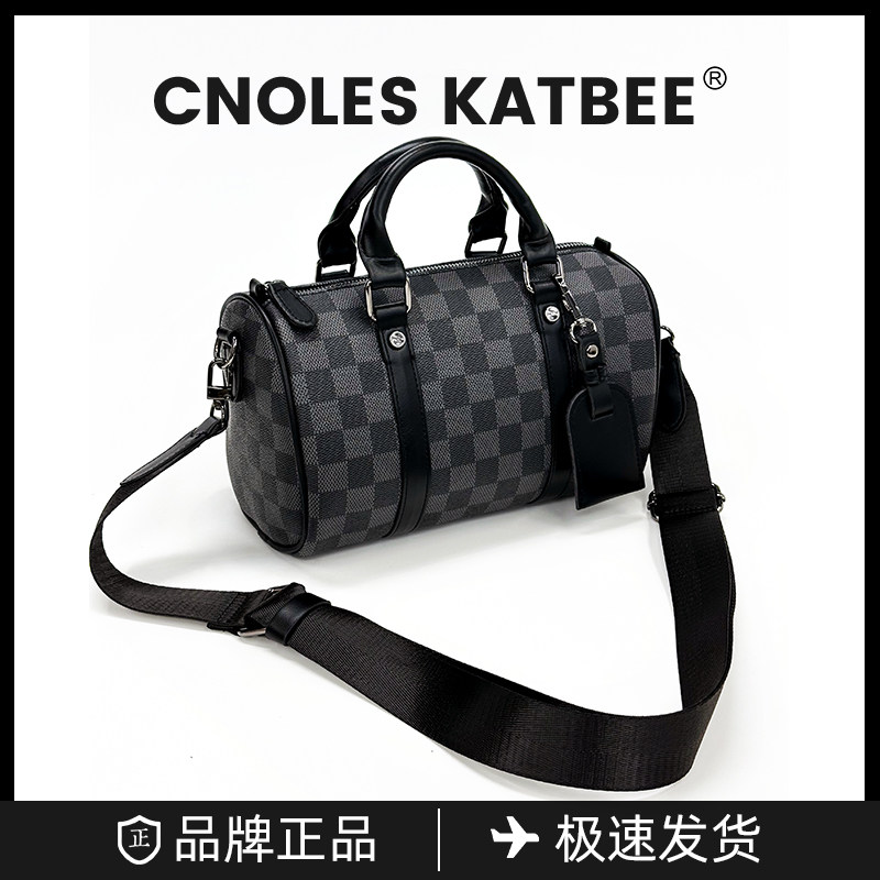 Cnoles Katbee黑武士男包时尚男斜挎包波士顿包单肩包男士枕头包