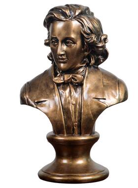 肖邦音乐家摆件复古风创意家居半身像雕塑艺术书房摆设钢琴装饰品