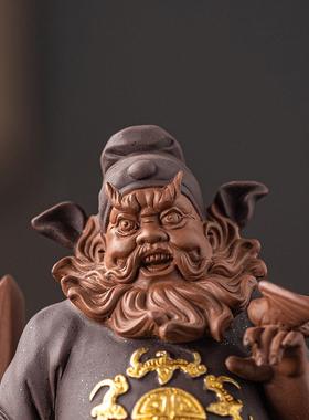 陶瓷钟馗摆件中式禅意人物摆设家居玄关办公室博古架装饰工艺礼品