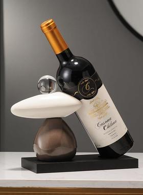 时来运转红酒架摆件酒柜玄关柜轻奢高档高级感客厅办公室家居装饰