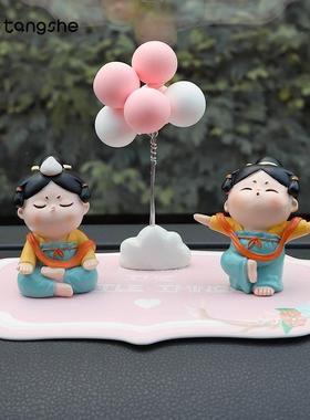 唐仕女摆件可爱少女心唐小圆桌面装饰品创意中式玩偶摆设女生礼物