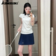 kawasaki/川崎新款羽毛球服运动休闲短袖T恤小花花裙polo衫运动服