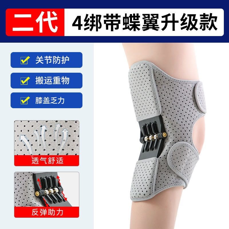 跨境二代升级版膝盖助力器髌骨登山深蹲关节固定保护弹簧运动护膝 - 图1