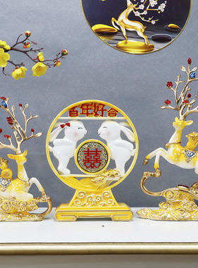 创意鹿摆件家居客厅玄关电视酒柜桌面装饰结婚礼物送新人闺蜜礼品