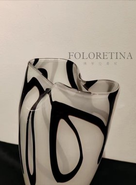 现代简约手工艺术玻璃创意果盘摆件E样板间茶几疏离异形花器装饰