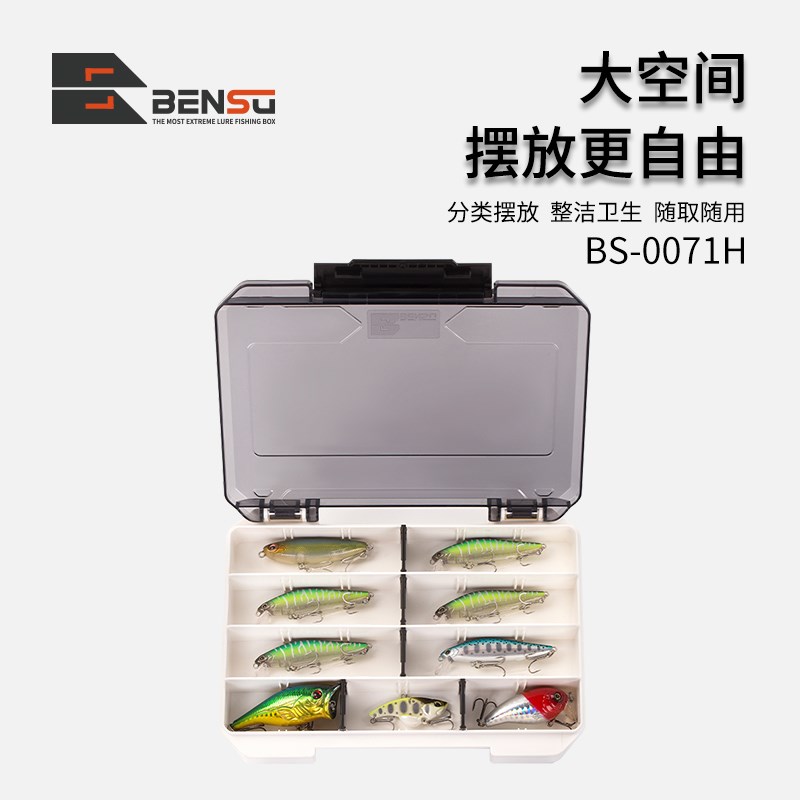 BENSU本塑路亚饵盒钓箱配套微物饵盒硬饵铅头钩米诺配件饵盒 - 图1