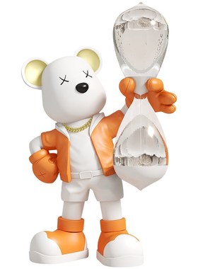 益方家居暴力熊创意桌面摆件60分钟沙I漏计时器电视柜儿童房装饰