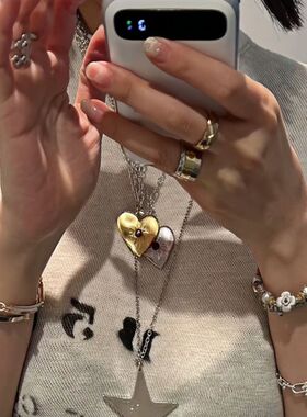 新款星星与心爱心项坠项链