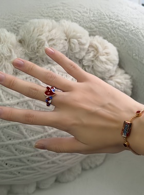 灵蛇恋爱戒指手绘饰品时尚个性