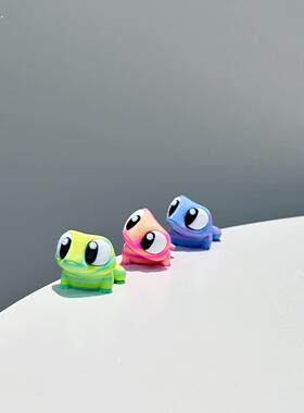 可爱守宫蛙桌面摆件关节可动青蛙玩偶客厅装饰品创意车载工位摆件