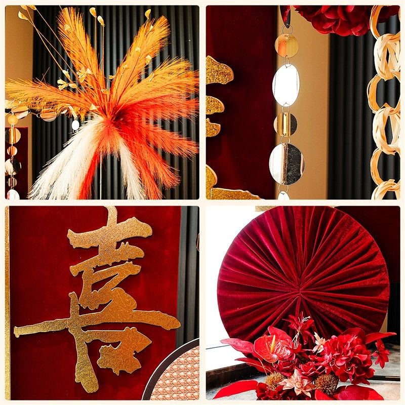 婚房布置男方女方婚礼喜庆氛围背景墙迎宾牌喜字KT板结婚装饰套装,淘宝优惠券,粉丝福利购,淘宝优惠卷