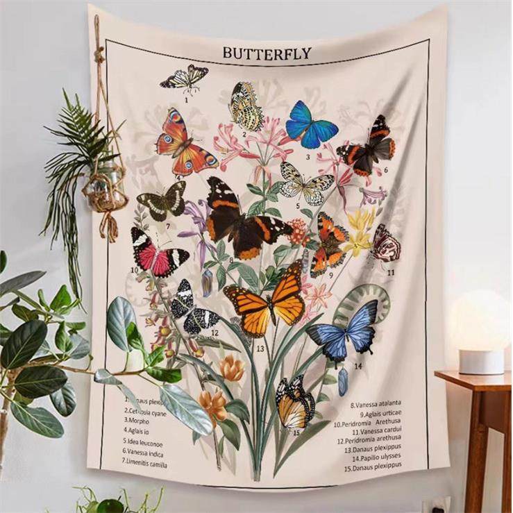 欧洲复古 蘑菇挂布植物民宿挂毯宿舍书桌床头装饰背景布ins风竖版,淘宝优惠券,粉丝福利购,淘宝优惠卷