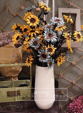 简约现代中温釉面条纹纯色陶瓷花瓶花器家居工艺品装饰摆件 包邮