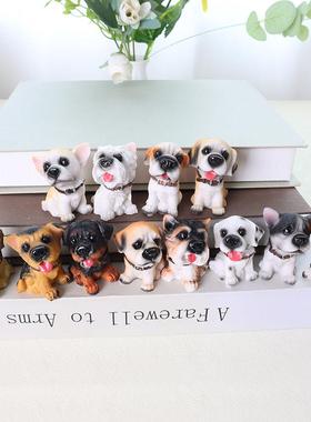 新款12名犬小狗摆件生肖可爱萌汽车蛋糕装饰品迷你玩偶生日礼物