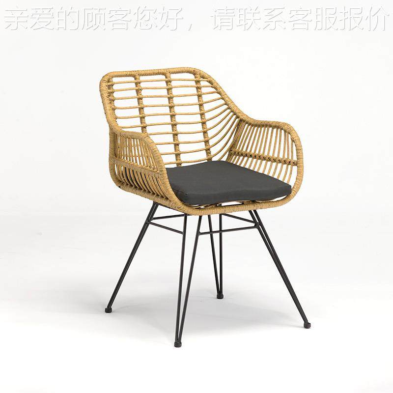 北23-10-27欧户外铁艺藤椅编阳台创意休家闲花园具靠背单人PE懒藤,淘宝优惠券,粉丝福利购,淘宝优惠卷